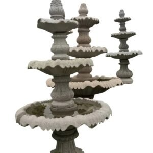 3 Layers Garden Fountain White Water Fountain Granite Natural Stone