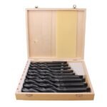 9PCs HSS Drill Wooden Box Package HSS4241 Taper Shank Twist Drill Set