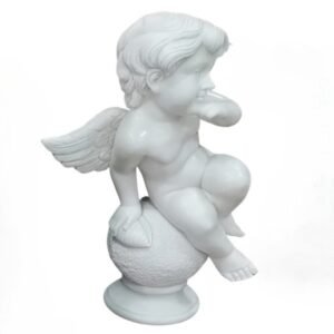 Angel And Hercules Statue Carving White Marble Sculptures Natural Stone