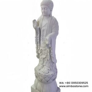 Buddha Veil Sculpture Statue Carving White Marble Sculptures Natural Stone