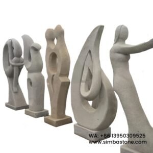 Custom Made Landscape Stone Sculptures White Granite Sculptures Natural Stone