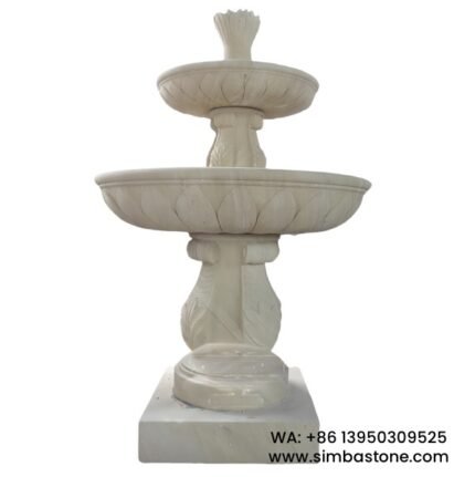 Custom Made Water Fountain Garden Decorative Water Feature Natural White Sandstone Stone