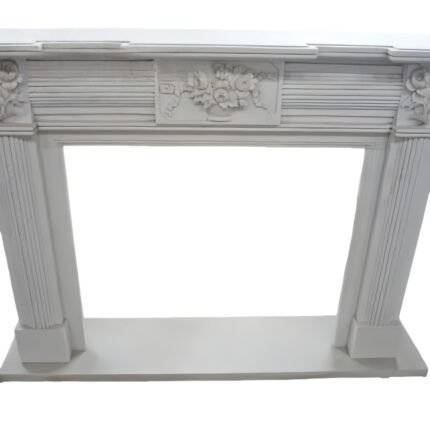 European Style Natural Stone Veneer Fireplace White Marble Stone Fireplace