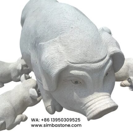 Fat Pig Granite Animal Sculptures White Granite Sculptures Natural Stone