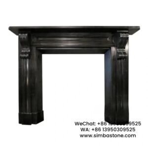 Home Decoration Luxury Nero Marquina Fireplace Mantel Natural Black Marble Stone