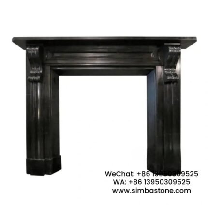 Home Decoration Luxury Nero Marquina Fireplace Mantel Natural Black Marble Stone