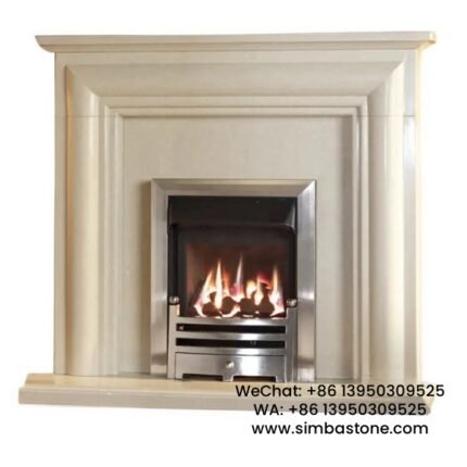 Home Decorative Simple Modern Fireplace Mantel Natural White Marble Stone