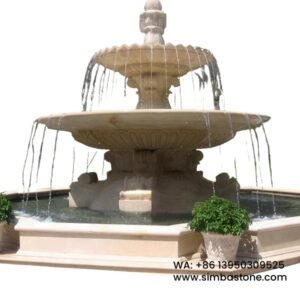 Large Size Water Fountain For City Square Decoration Natural Beige Egyptian Marble Stone