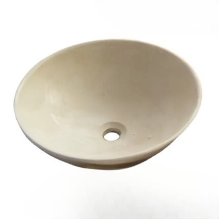 Round Beige Stone Sinks Wash Basin Sink Marble Natural Stone