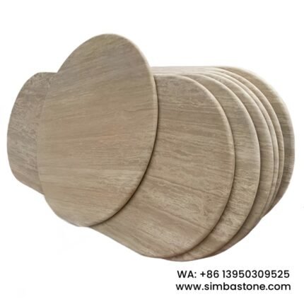 Round White Travertine Countertop Travertine Tabletop Natural Stone