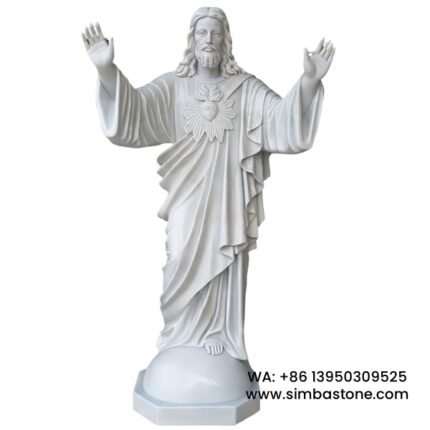 Sacred Heart Of Jesus Sculptures Jesus Statues Christian Natural White Marble Stone