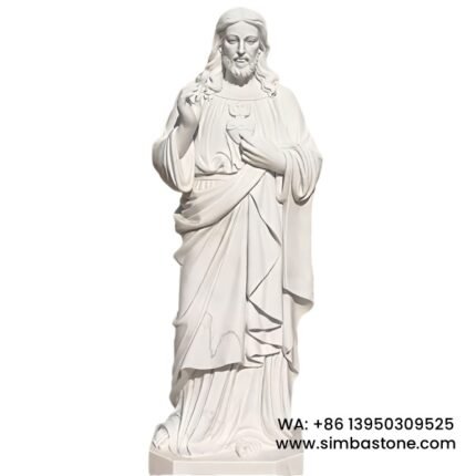 Sacred Heart Of Jesus Statue Jesus Statues Christian Natural White Marble Stone